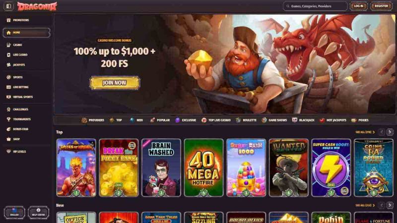 Dragonia Casino mobile interface NZ